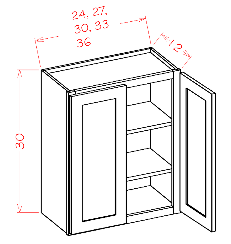 2 Doors 2 Shelves Wall Cabinet High-Density Fiberboard G138164