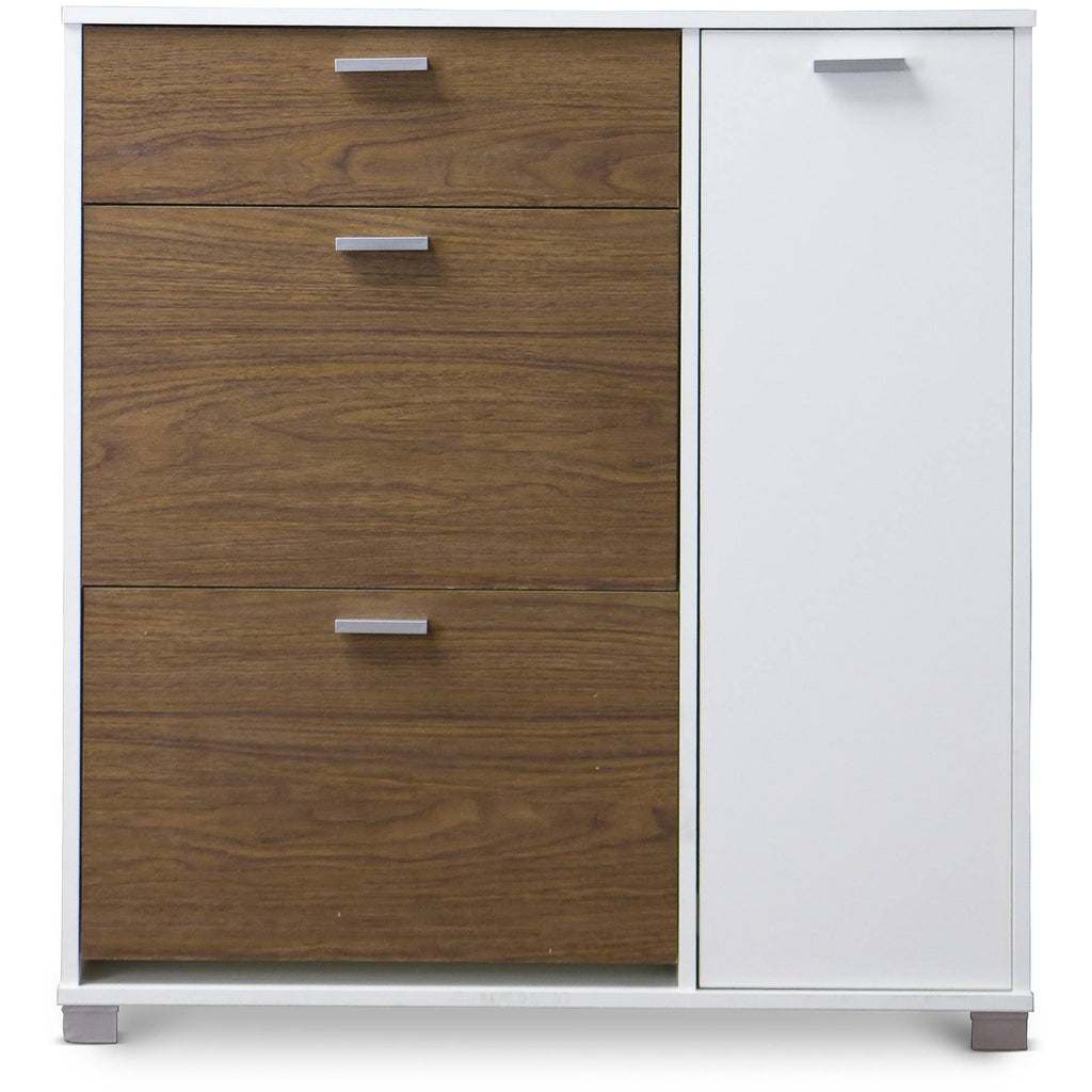White/Walnut Storage Cabinet F587