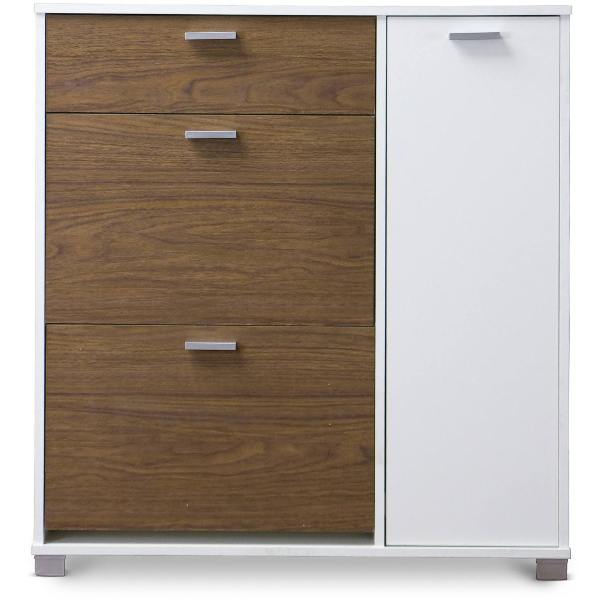 White/Walnut Storage Cabinet F587