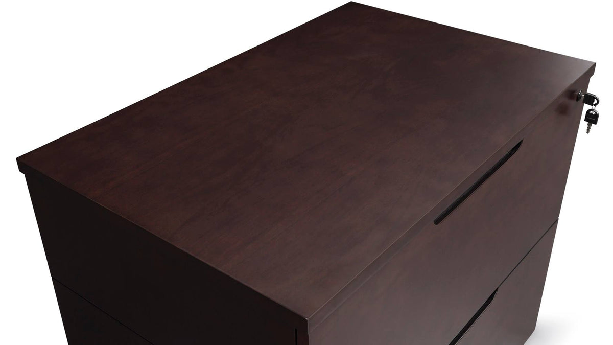 2 Drawer Lateral Filing Cabinet Dark Walnut J307