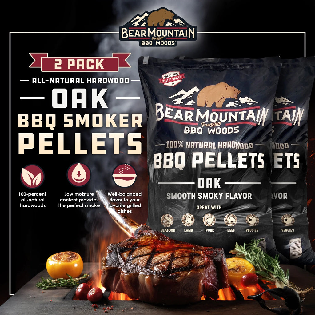 All Natural Hardwood Oak BBQ Smoker Pellets, 20 lbs (2 Pack) U247031
