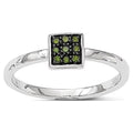 14K White Gold Green Diamond Ring J84699