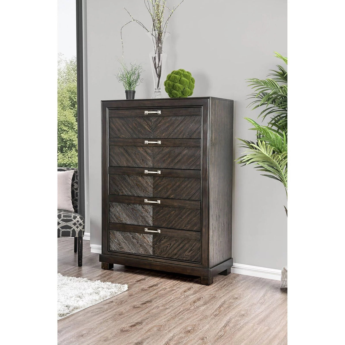California King Size 6pc Bedroom Furniture Set Espresso Solid Wood H1002