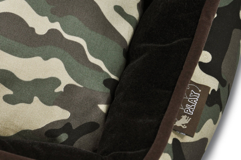 Camouflage Lounge Dog Bed - Green - Large K149