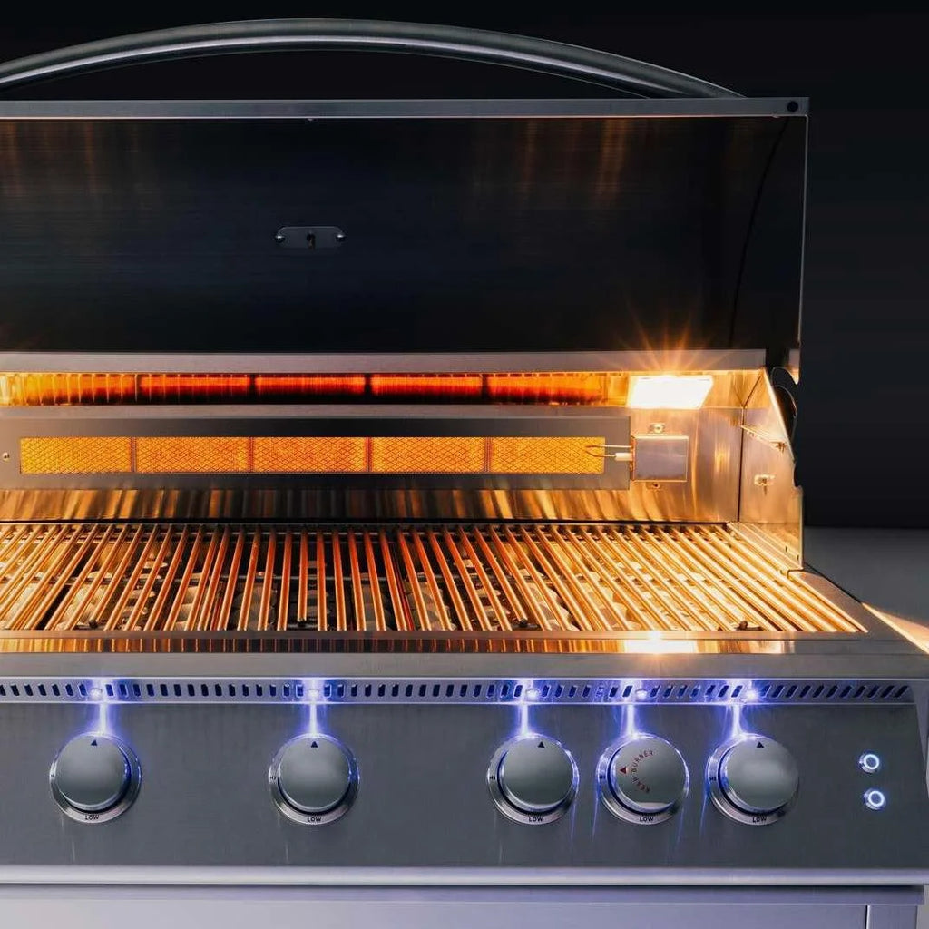 40-Inch 5-Burner Built-In Propane Gas Grill With Rear Infrared Burner X9586