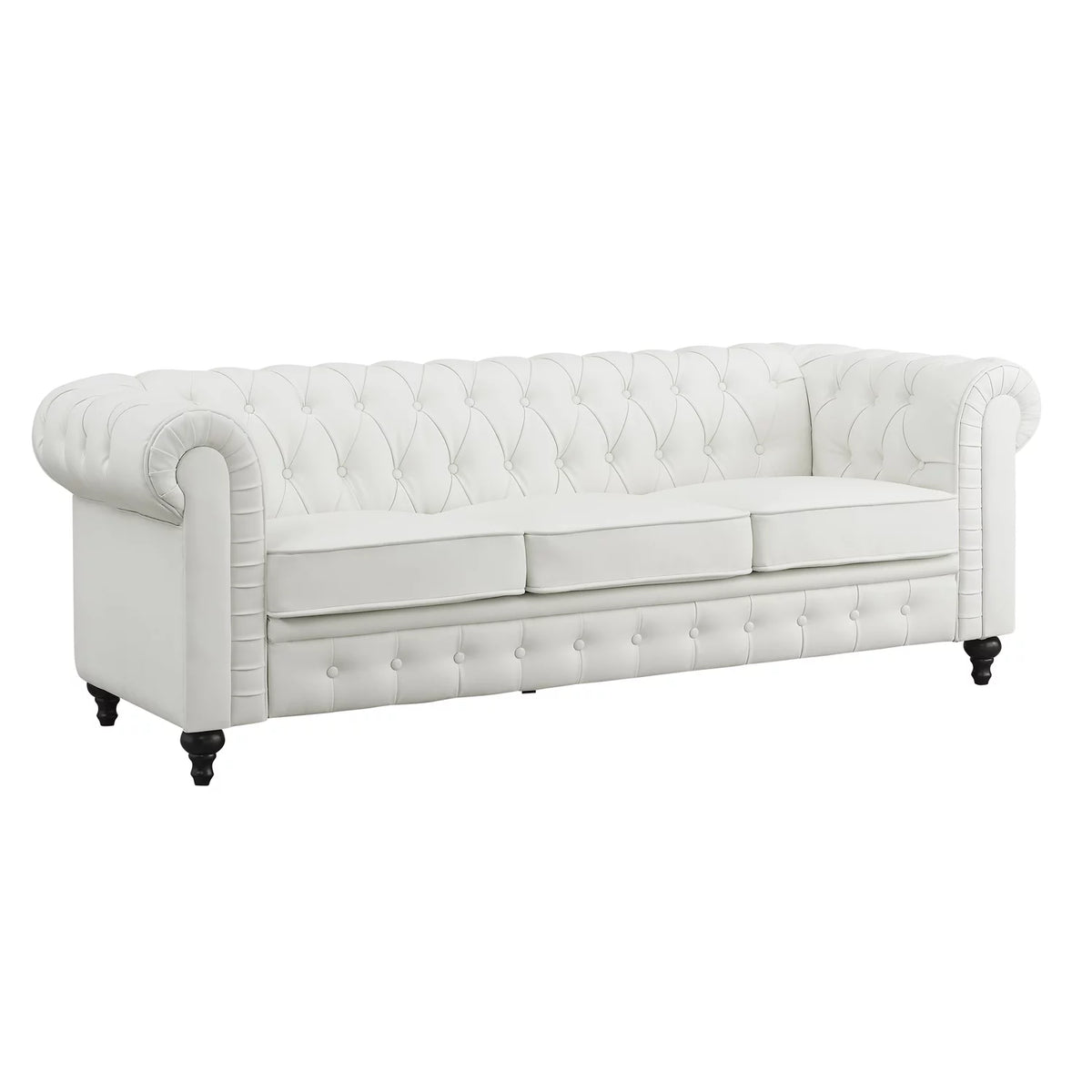 White Tufted Sofa L6110