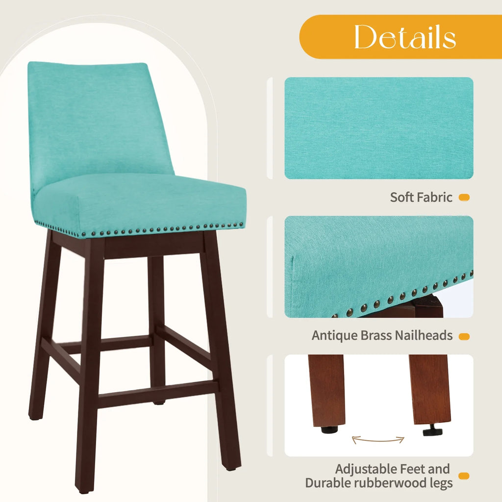 Tiffany Swivel Upholstered Bar Stools Set of 2 N229627