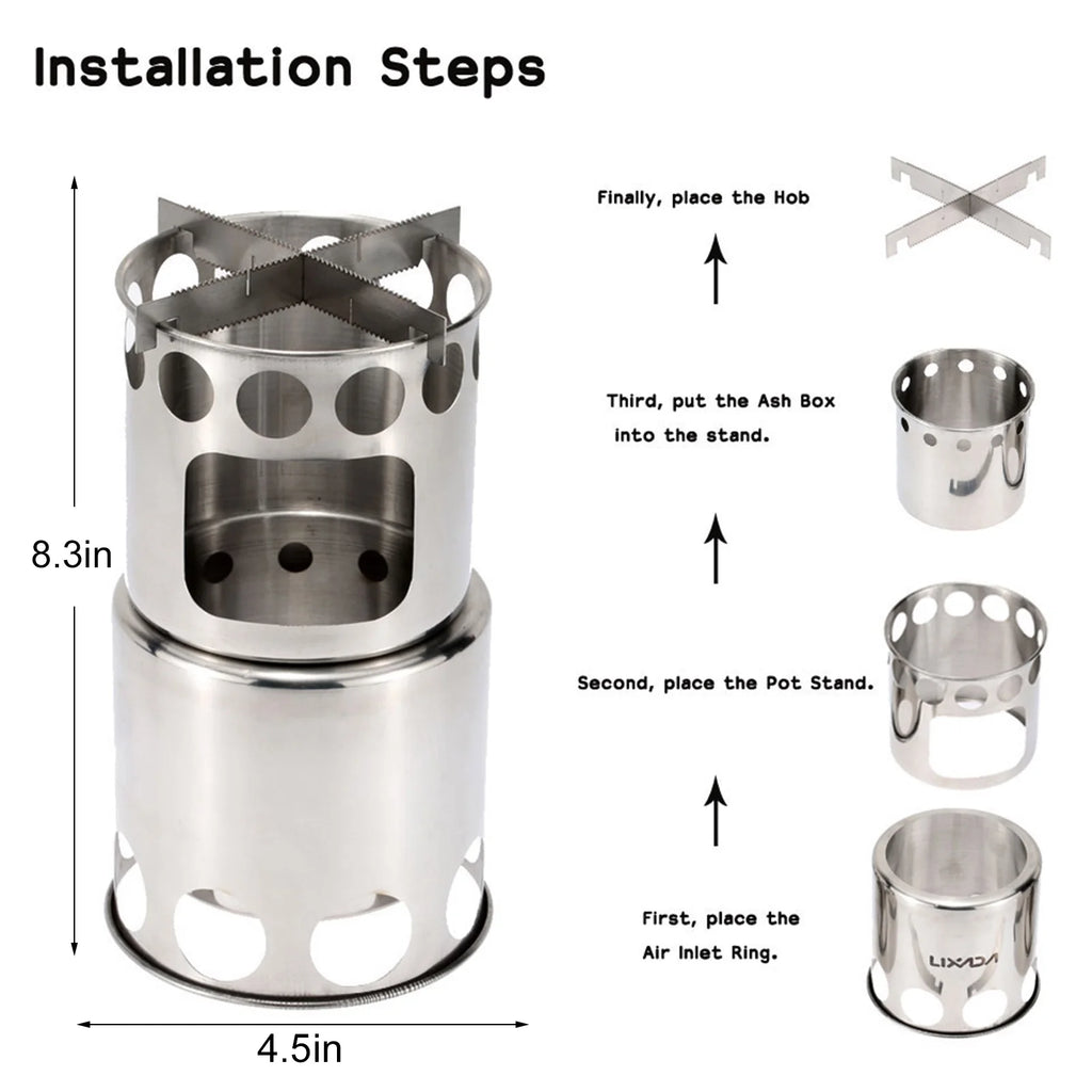 Outdoor Cooking Utensils Set with Camping Stove Lightweight Aluminum Pot and Stainless Steel Cutlery I531