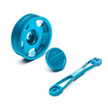 Teal Subaru Main Pulley + Oil Cap + Battery Tie Down K5115