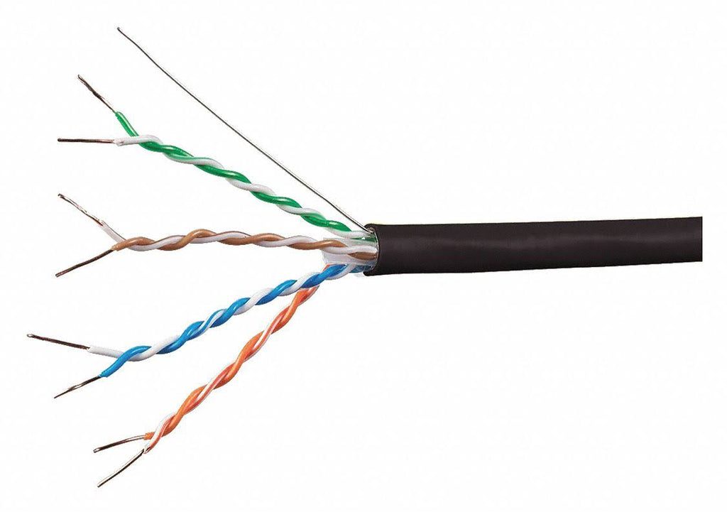 1000ft 24AWG Cat5e 350MHz STP Solid Riser-Rated Bulk Pure Bare Copper Ethernet Cable Blue D6320