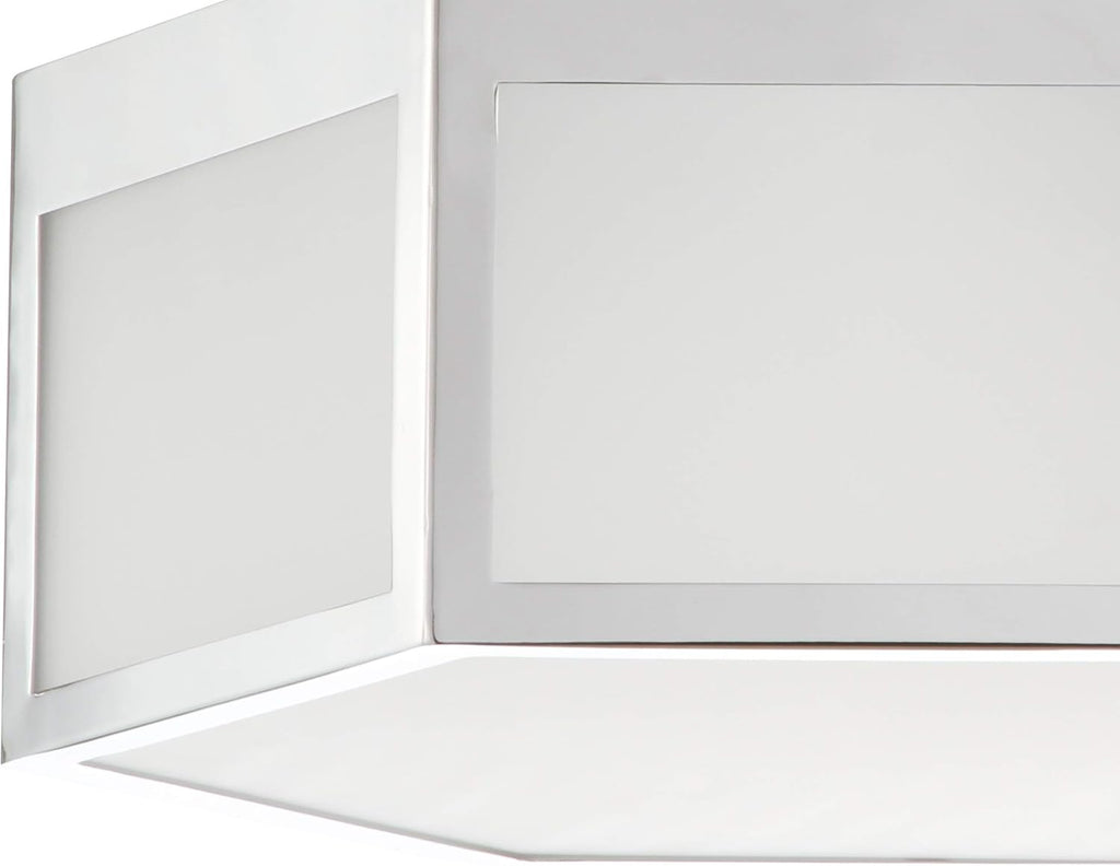 15.75" Hexagon Metal Frosted Glass LED Flush Mount T10183