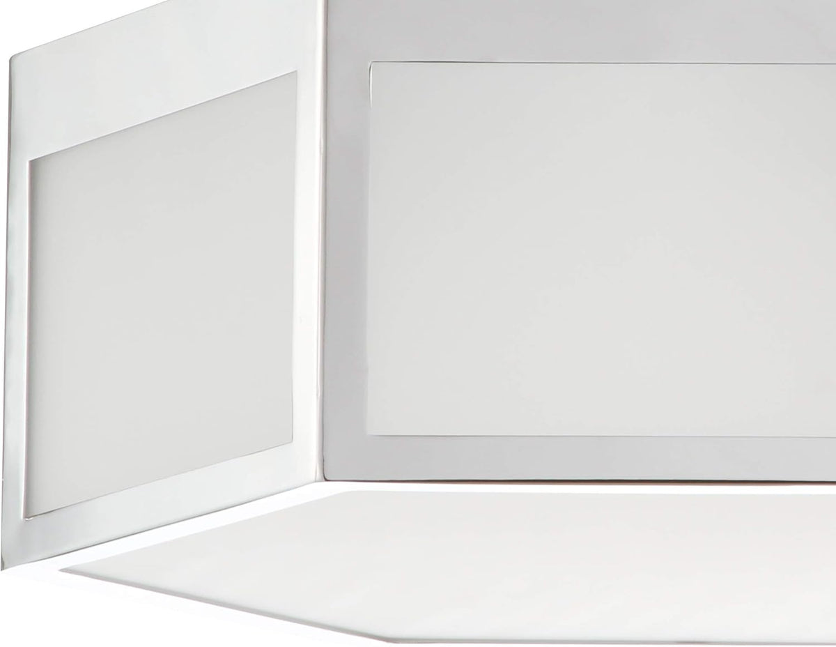 15.75" Hexagon Metal Frosted Glass LED Flush Mount T10183