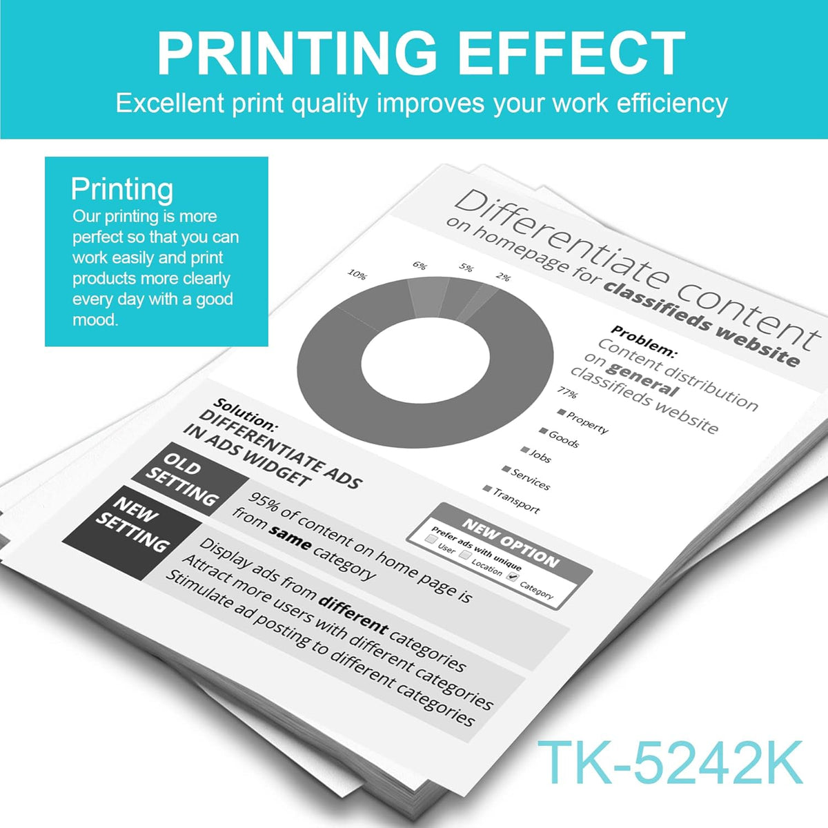 3 Black Toner Cartridge for Kyocera ECOSYS P5026cdn P5026cdw M5526cdn M5526cdw Printer B52829
