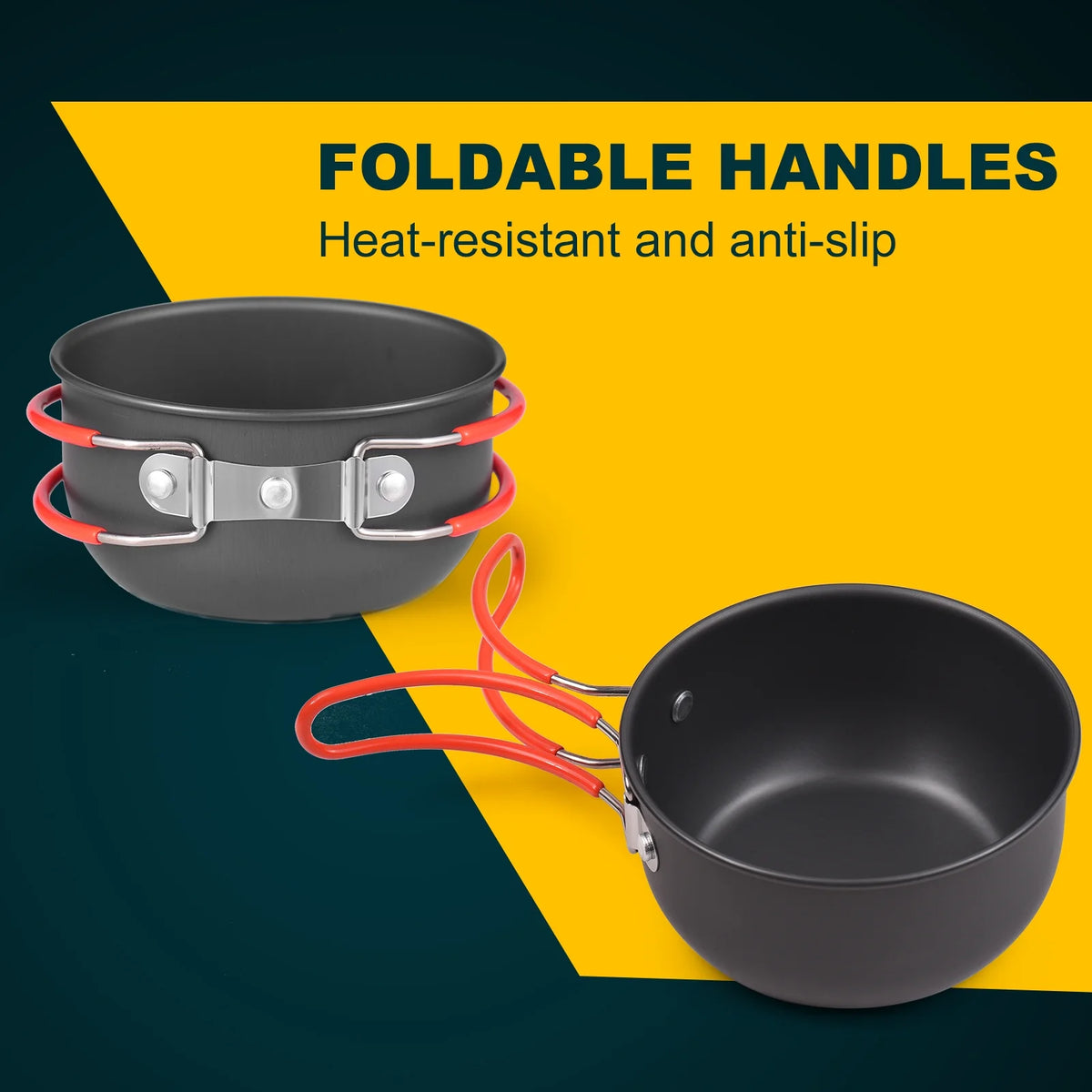 Outdoor Cooking Utensils Set with Camping Stove Lightweight Aluminum Pot and Stainless Steel Cutlery I531