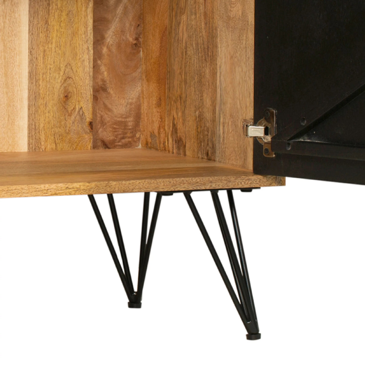 Oak Brown and Black TV Entertainment Unit with 2 Doors M785831