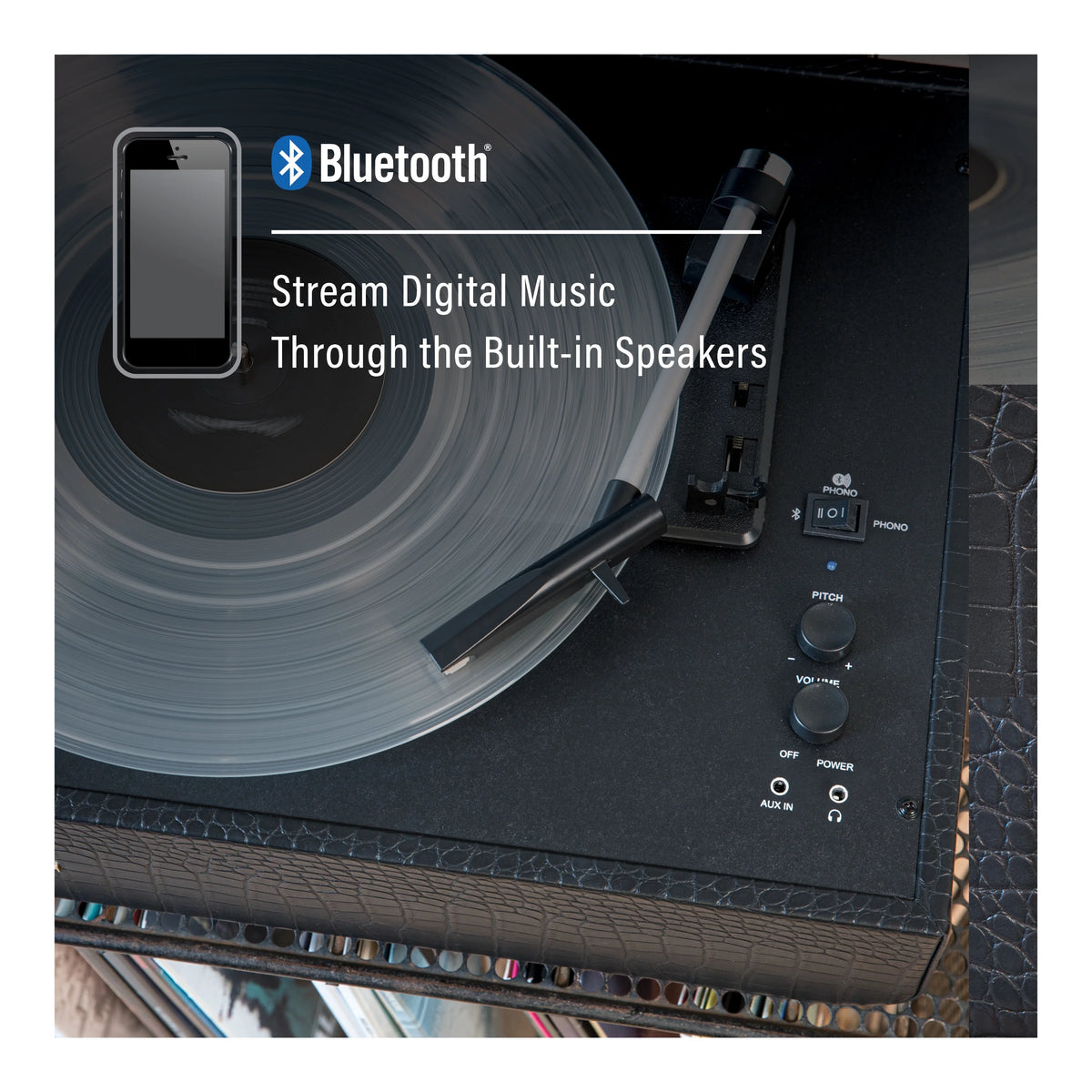 Vinyl Record Player with Bluetooth Speakers Q935