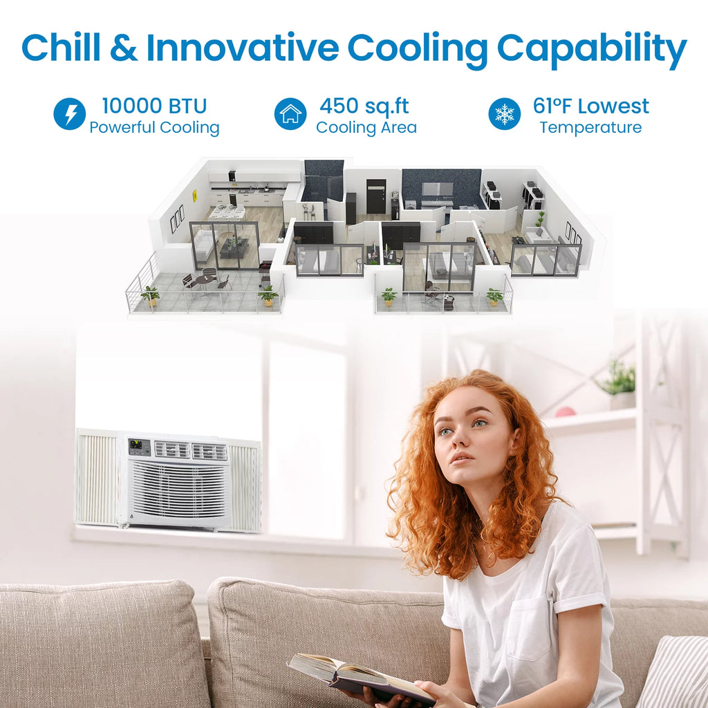 8,000 BTU Window-Mounted Air Conditioner with Remote/App Control V2525
