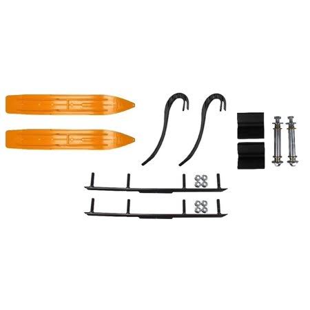 Orange Crush 7 1/4 inch Snowmobile Skis with 4 inch Round Bars Kit A9641
