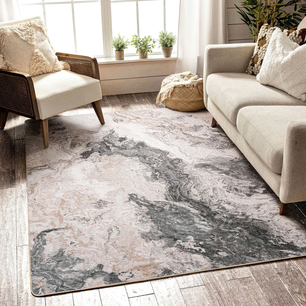 Blue 8x10 Machine Washable Area Rug Z323