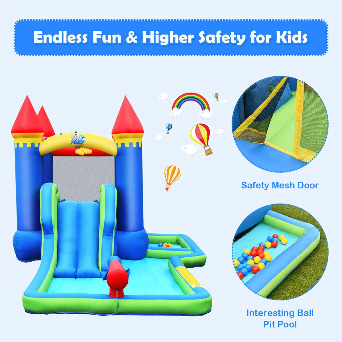 Inflatable Bouncer Climbing Slide Bounce House Water Park Ball Pit S512428
